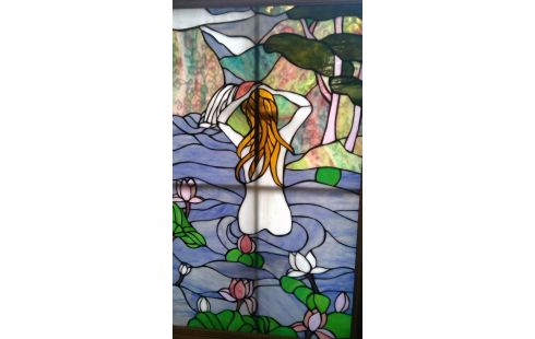 LICHTBAK LOODGLAS NAAKT MET LELIES