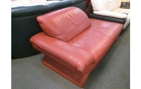 MERIDIENNE CUIR ROUGE CHATEAU D'AX