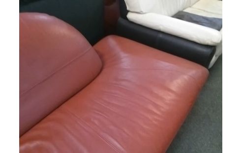 MERIDIENNE CUIR ROUGE CHATEAU D'AX