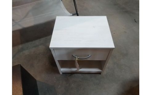 CHEVET MELAMINE BLANC 1 TIROIR