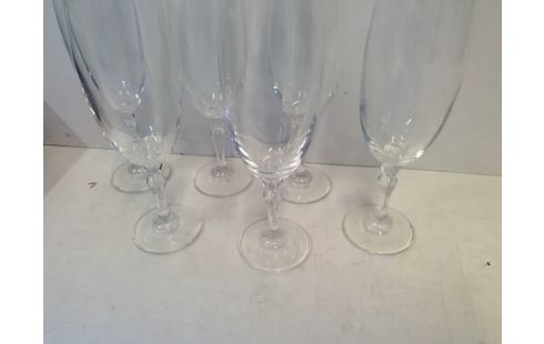 LOT DE 6 FLUTES VERRES