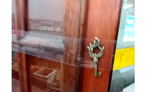 BIBLIOTHEQUE VITRE 2 PORTES + CLE