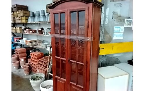 BIBLIOTHEQUE VITRE 2 PORTES + CLE