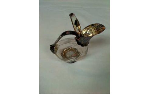 KARAFFE ENTE KRISTALL METALL VINTAGE