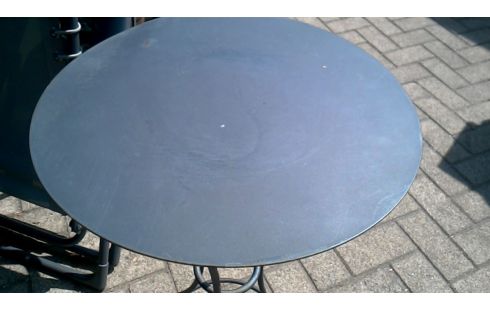 BIJZETTAFEL ROND IJZER ANTRACIET DRIEPOOT
