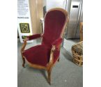 FAUTEUIL VOLTAIRE VELOURS ROUGE