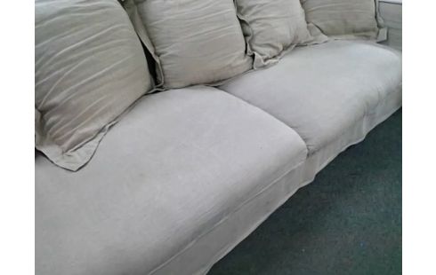 CANAPE 4P TISSU MARRON CLAIR