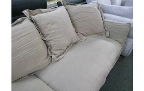 CANAPE 4P TISSU MARRON CLAIR