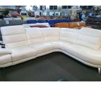 CANAPE D'ANGLE ARRONDIS BLANC (AVEC UNE PARTIE RELAX) QLQS TRACES D'USURE)