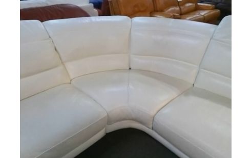 CANAPE D'ANGLE ARRONDIS BLANC (AVEC UNE PARTIE RELAX) QLQS TRACES D'USURE)