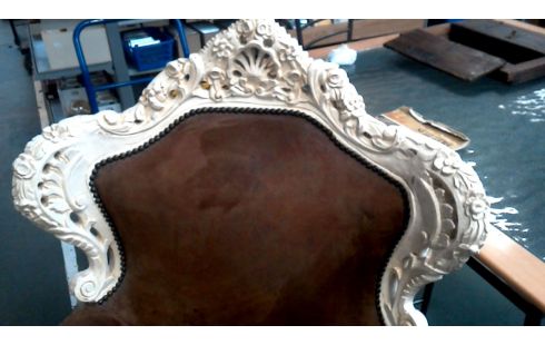 SESSEL 1 BAROCK NATURFARBEN BRAUN STOFF