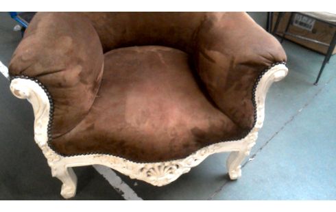 SESSEL 1 BAROCK NATURFARBEN BRAUN STOFF