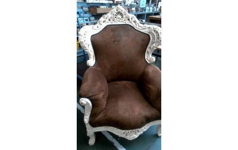 SESSEL 1 BAROCK NATURFARBEN BRAUN STOFF