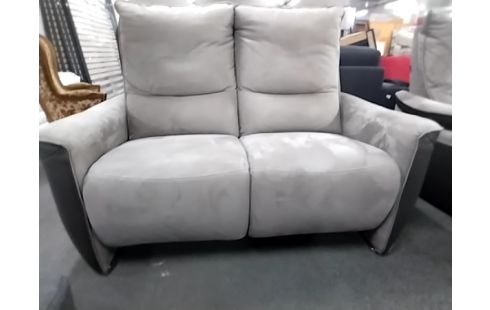 CANAPE 2 places alcantara taupe cuir anthracite