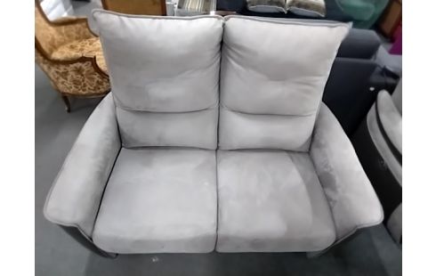 CANAPE 2 places alcantara taupe cuir anthracite