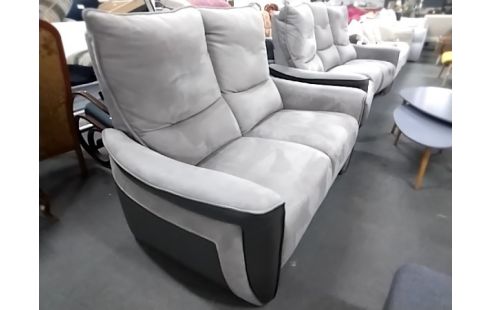 CANAPE 2 places alcantara taupe cuir anthracite