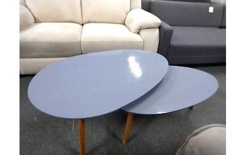 TABLE BASSE Moderne gigognes grises pieds bous