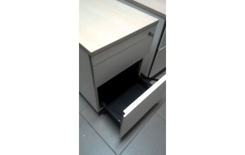CAISSON DE BUREAU L UNITE BLANCHE, , BOIS LOOK MET, , CLE