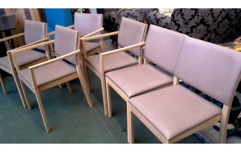 6 STÜHLE, , HOLZ KAFFEEFARBEN KUNSTLEDER