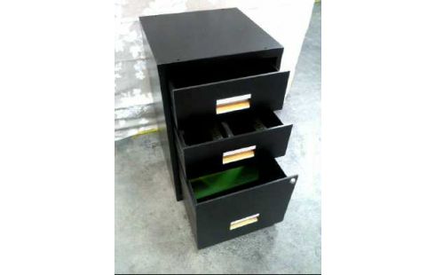 BÜROCONTAINER SCHWARZ METALL 3 SCHUBLADEN