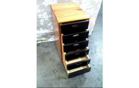 KOMMODE HOLZ KIEFER A.R. 6 SCHUB. SCHWARZ