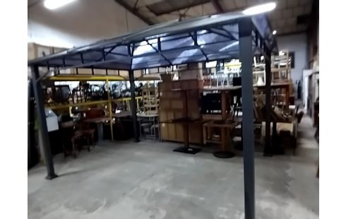 TONNELLE DE JARDIN 3x4 TOIT RIGIDE ANTHRACITE AVEC RIDEAUX