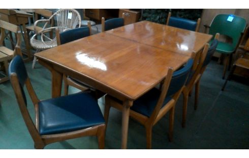 MESA DE COMEDOR AÑADA, , 6 SILLAS ALARGO