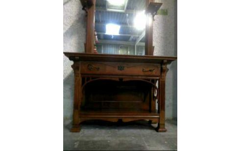 SPIEGEL + KONSOL.TISCH GRÜNDERZEIT HOLZ DKL.