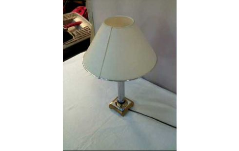 TISCHLAMPE STOFFSCHIRM SILB.FARB. GOLDF.