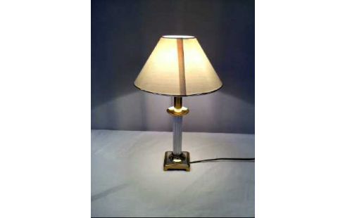 TISCHLAMPE STOFFSCHIRM SILB.FARB. GOLDF.