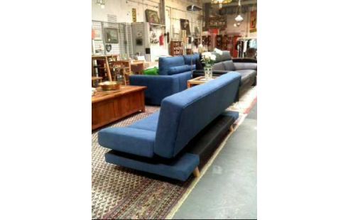 SCHLAFSOFA STOFFBEZUG BLAU VERSTELLBAR