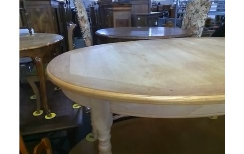 TABLE OVALE BOIS BRUT AVEC 1 RALLONGE