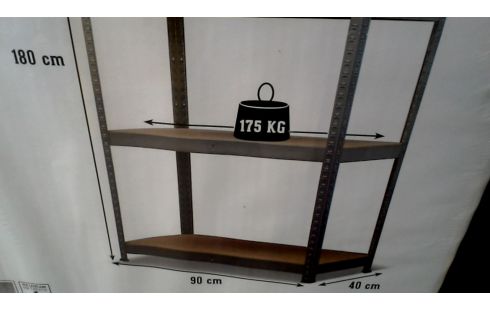 ETAGERE METAL, , BOIS