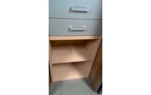 ARMARIO., , MADERA LOOK 1 PUERTA 2 CAJONES GRIS