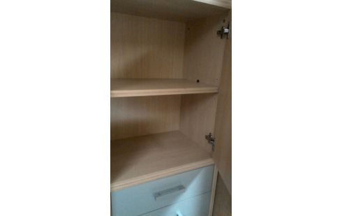 ARMARIO., , MADERA LOOK 1 PUERTA 2 CAJONES GRIS