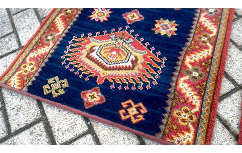 TAPIS BORDEAUX MET BLEUE