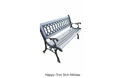 BANC DE JARDIN NOIR FONTE GRIS, , BOIS