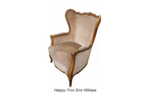 FAUTEUIL CLUB STYLE LOUIS XV CAFE VELOURS