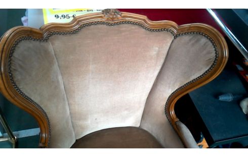 FAUTEUIL CLUB STYLE LOUIS XV CAFE VELOURS