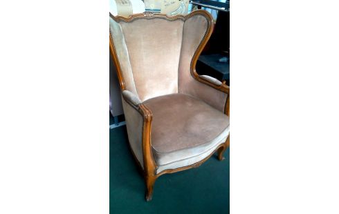 FAUTEUIL CLUB STYLE LOUIS XV CAFE VELOURS