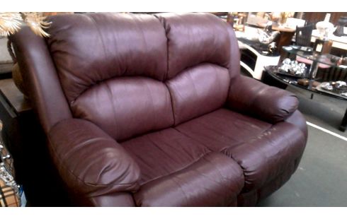 FAUTEUIL 2 PLACES BRUN SIMILI CUIR