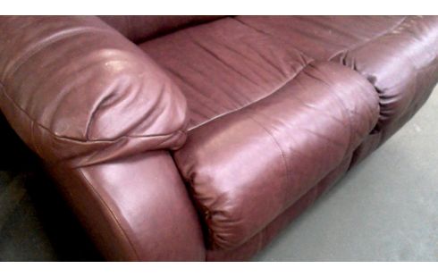 FAUTEUIL 2 PLACES BRUN SIMILI CUIR