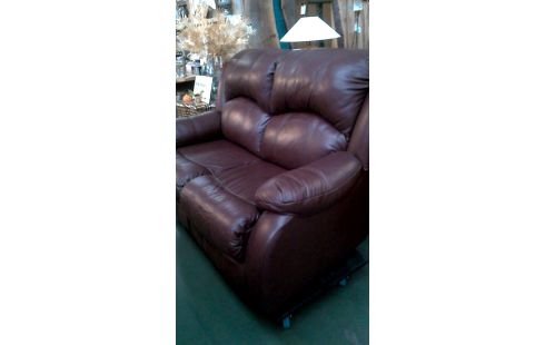 FAUTEUIL 2 PLACES BRUN SIMILI CUIR