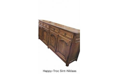 BUFFET BAS MASSIF CHENE 4 PORTES / 4 TIROIRS