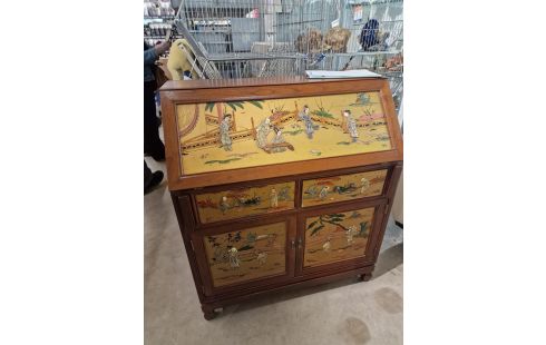BUREAU ASIATIQUE 3 PORTES 2 TIROIRS