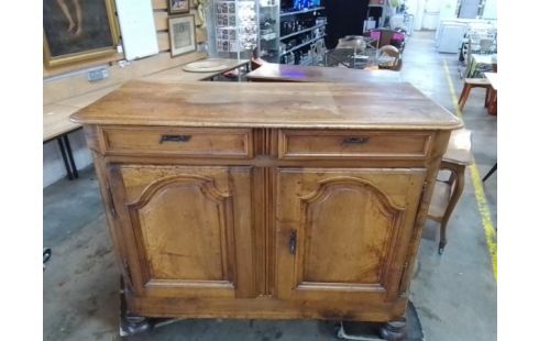 BUFFET BAS BOIS MASSIF 2 PORTES / 2 TIROIRS EN L'ETAT