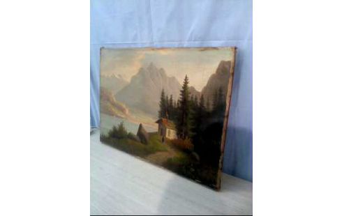 ÖLGEMÄLDE OHNE RAHMEN <HAUS AM SEE>