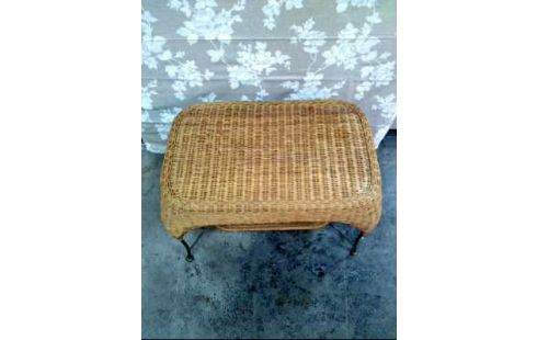 COUCHTISCH RATTAN 2-EBENEN METALLGESTELL