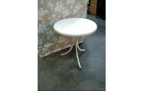 GARTENTISCH WEIß RDN. METALL/KUNSTSTOFF