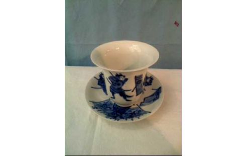 TEEGEDECK 2ER-SET CHIN. STIL BLAU-WEISS